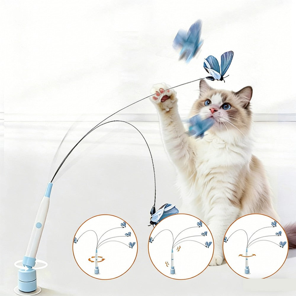 Interactive Cat Toys Electric Cat Teaser with 360-degree Spinning Butterfly