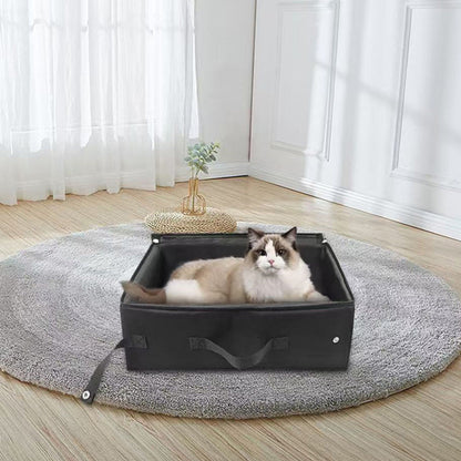 Portable Foldable Cat Travel Litter Box ââ‚?Waterproof & Easy to Clean Black