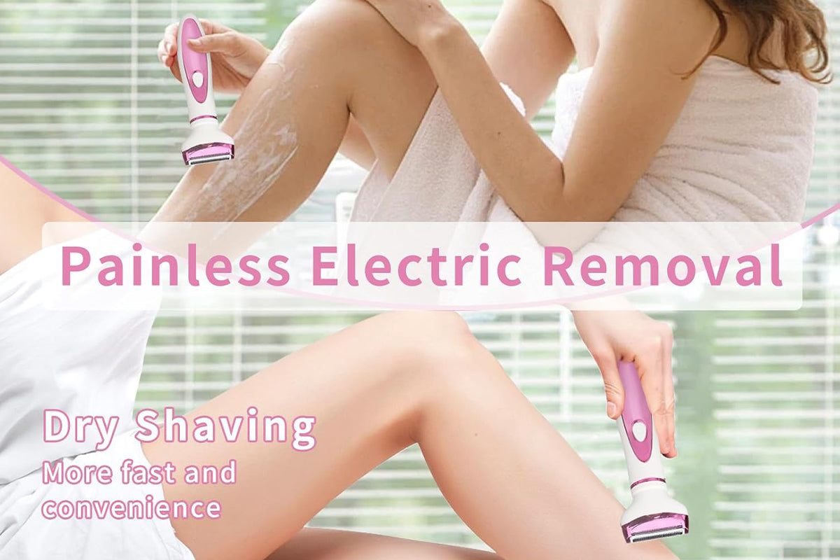 4 in 1 Wet and Dry Electric Razor Flawless Facial Hair Remover for Nose Face Leg