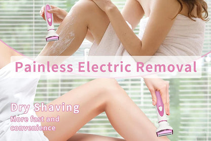4 in 1 Wet and Dry Electric Razor Flawless Facial Hair Remover for Nose Face Leg