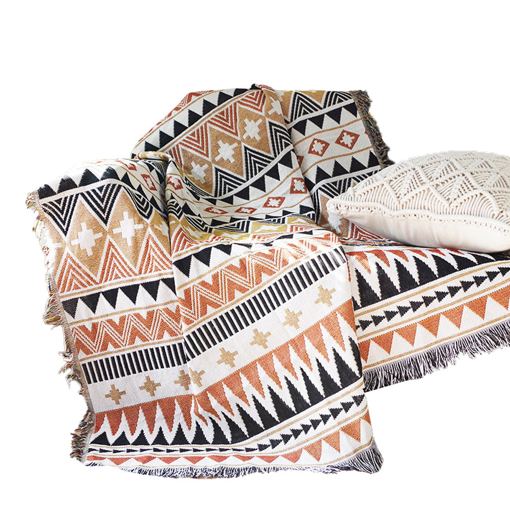 Aztec Style Throw Blanket Bohemian Sofa Blanket Cover for Couch Chair Bed Home Outdoor Beach Travel Style 4