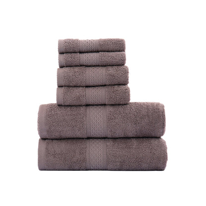 6 Piece Cotton Towel Set Bath Towels Hand Towels Washcloths for Bathroom Coffee