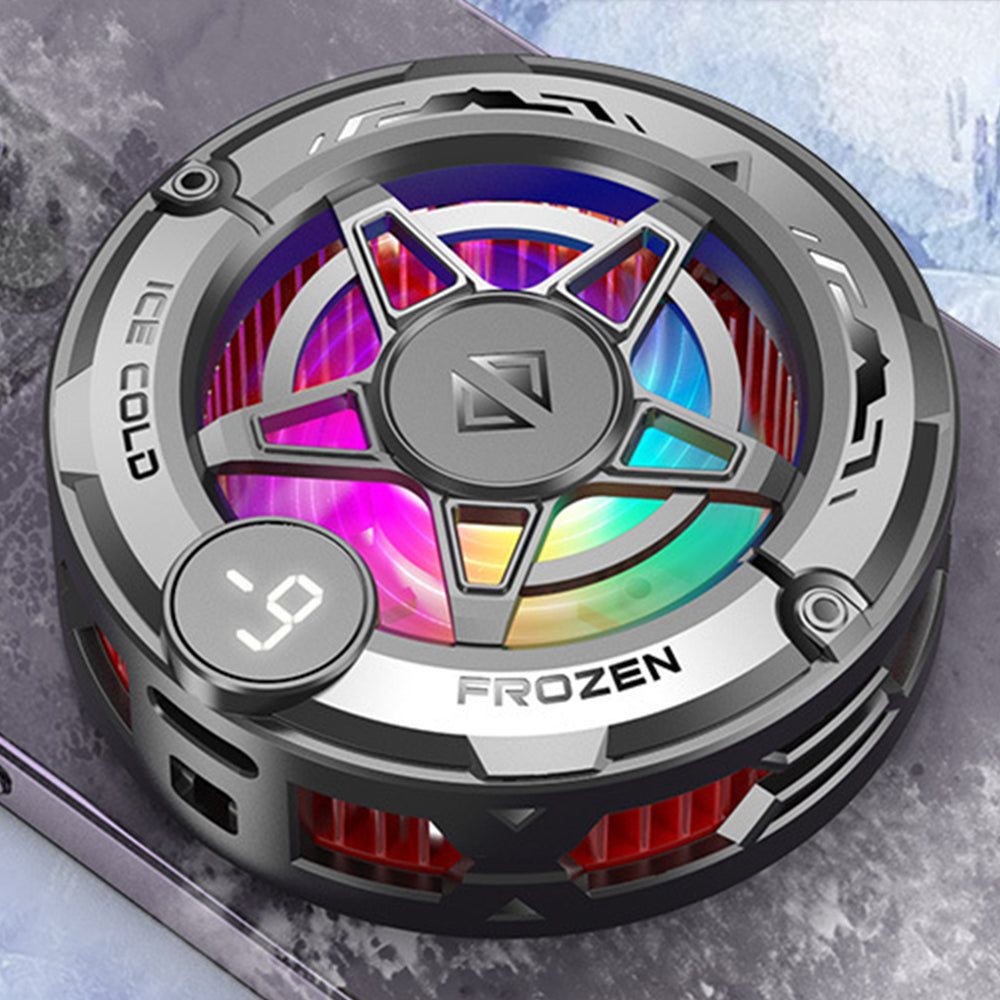 Semiconductor Phone Cooler RGB Easy Attached Clip-On Cooling Fan with Digital Display