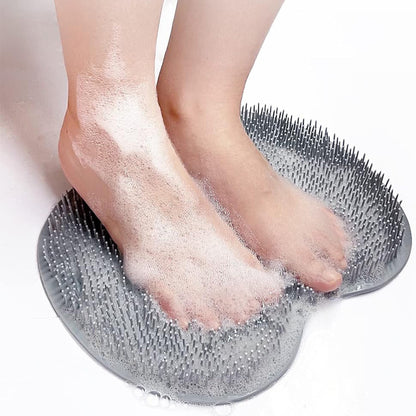2 Pack Shower Foot Scrubber Mat Back Washer Wall Mounted 2 in 1 Foot Cleaner