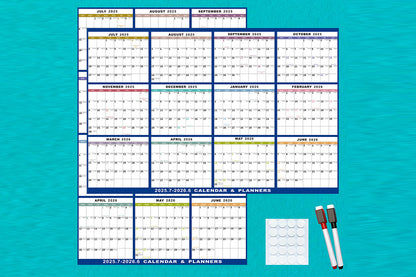 2025-2026 Financial Year Wall Planner 88x58cm Wall Calendar Monthly Hanging Calendar