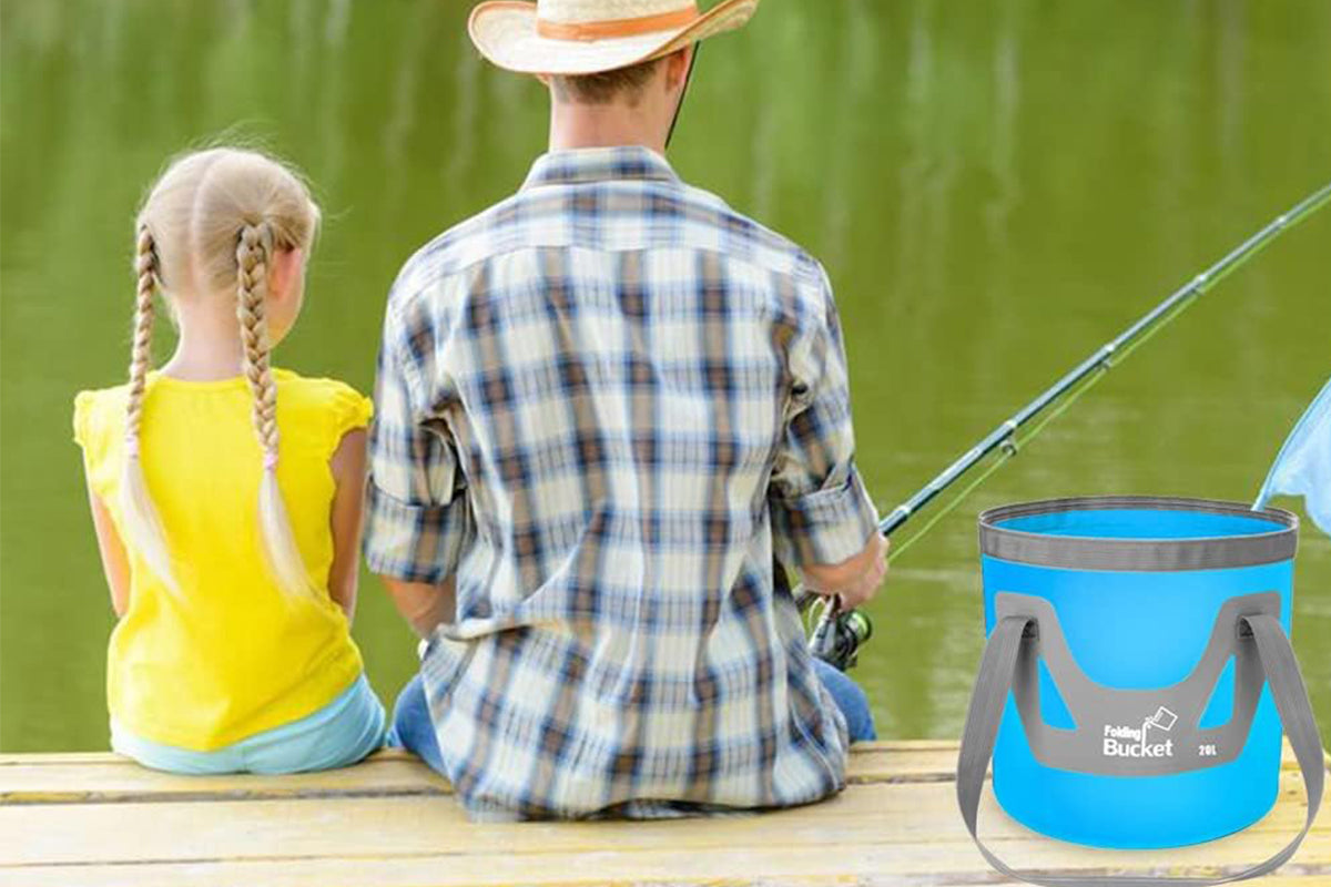 2Pcs 20L Collapsible Buckets with Handle Camping Water Storage Container Portable Folding Bucket for Fishing Camping Car Washing