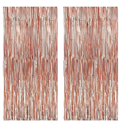 Rose Gold Happy Birthday Party Decorations Set Banner Foil Balloons Curtain Backdrop for Women Girls