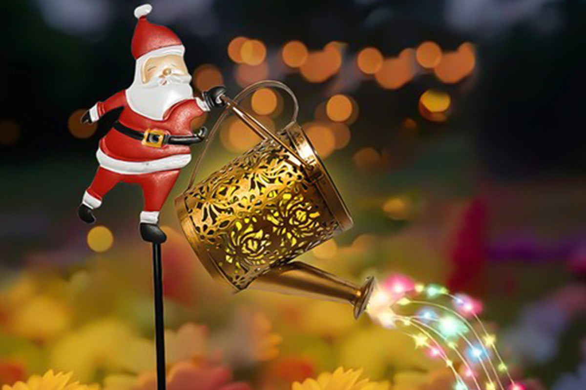 2 Piece Solar Santa Claus Garden Stake Light