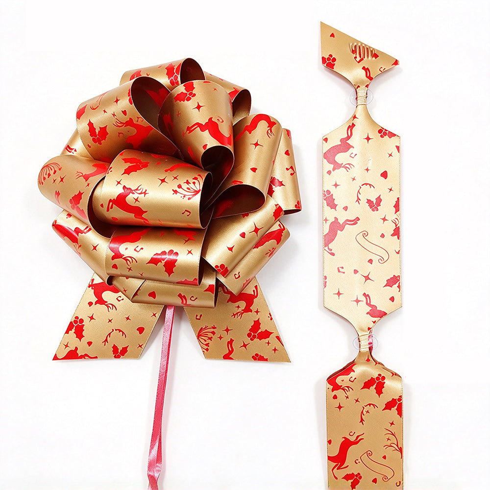 12Pcs Assorted Christmas Festive Ribbon Bows for Gift Wrapping Hamper Decoration