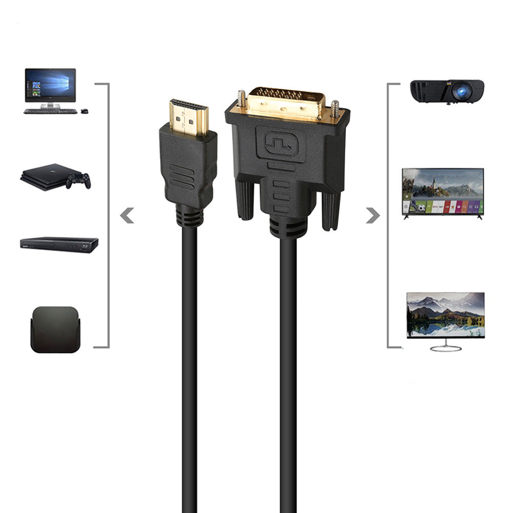 HDMI to DVI-D 24+1 Pin Digital Cable Lead for HDTV PS3 PS4 Switch 360 TV