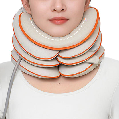 Inflatable Neck Stretcher for Cervical Traction with Innovative 3-Layer Neck Brace Pillow for Neck Support