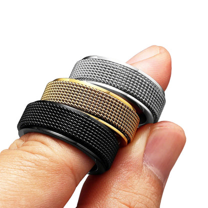 54 mm Titanium Steel Spinner Ring Set Silver Black Gold Relaxing Rotating Rings