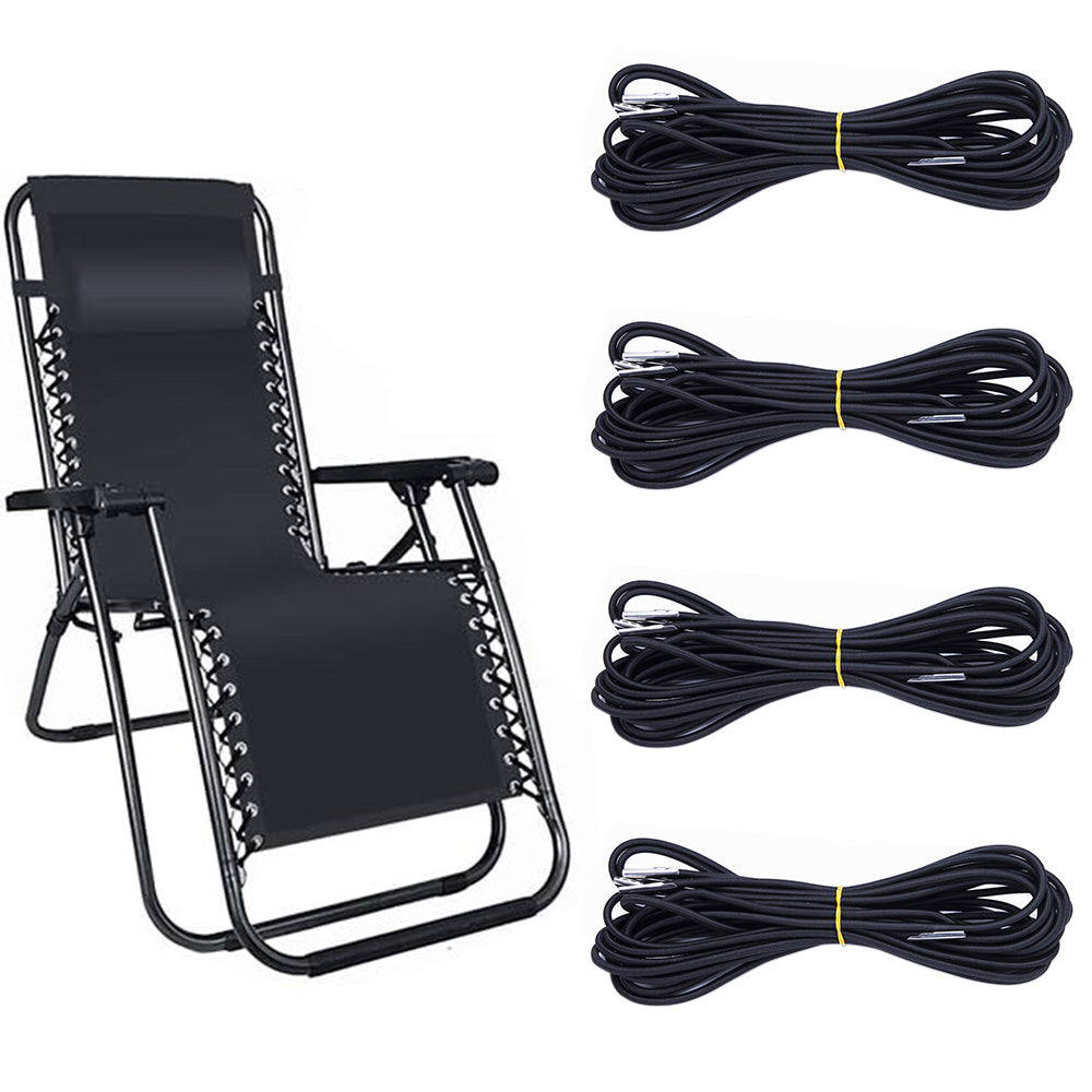 4Pcs Set Heavy Duty Bungee Cords Replacement Elastic Ropes for Lounge Chairs Folding Beds