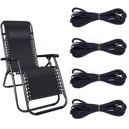 4Pcs Set Heavy Duty Bungee Cords Replacement Elastic Ropes for Lounge Chairs Folding Beds