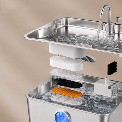 12L Stainless Steel Pet Water Fountain for Large Dogs Multi Pet