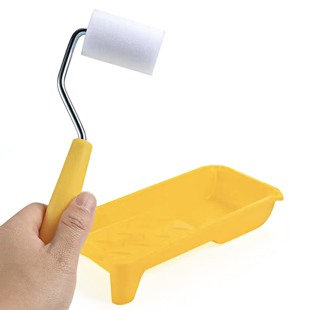 8Pcs Set Mini Paint Roller Kit Foam Paint Roller with Tray for Cabinets Furniture Stenciling Art Crafts