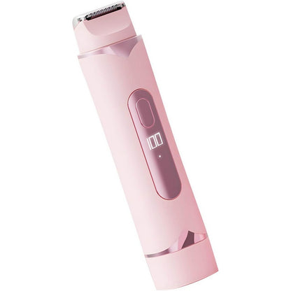 2-in-1 Electric Shaver and Bikini Trimmer with LED Display Facial Hair Remover-Pink
