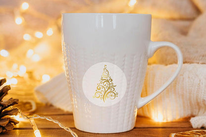 2 Rolls 1000 Gold Foil Clear Round Christmas Stickers
