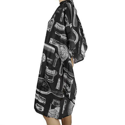 Hair Cutting Cape Set Barber Cape with Neck Duster Brush for Men Women Salon Supplies-Black