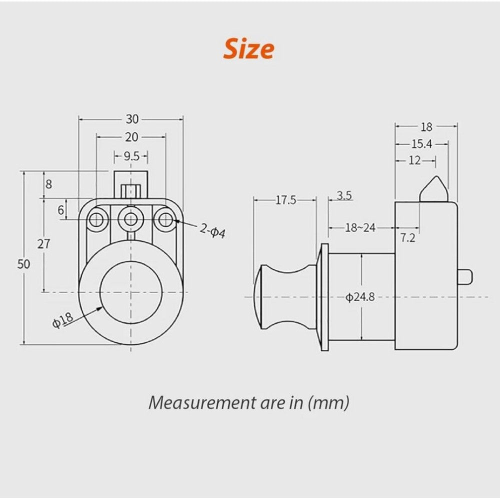 Push Button Latch Cupboard Kitchen Door Lock Caravan RV Hardware Accessories