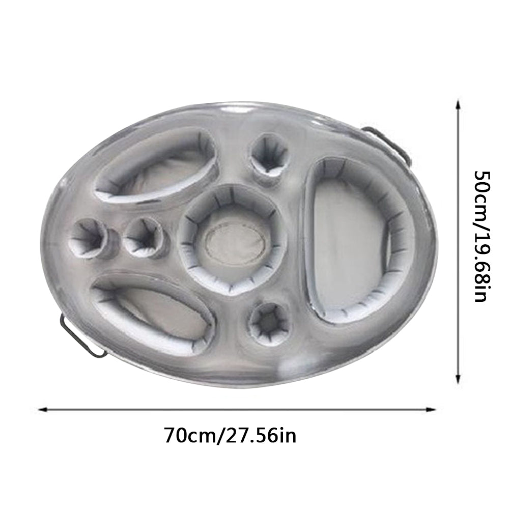 Inflatable Drink Holder Floating Holder with 8 Holes for Pool Drink-Grey