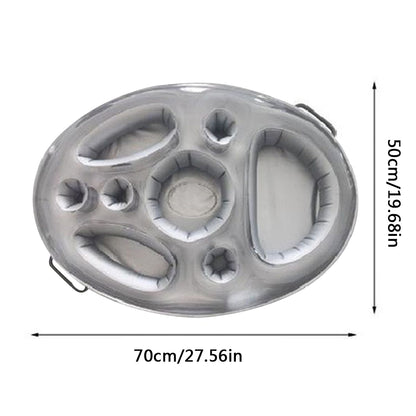Inflatable Drink Holder Floating Holder with 8 Holes for Pool Drink-Grey