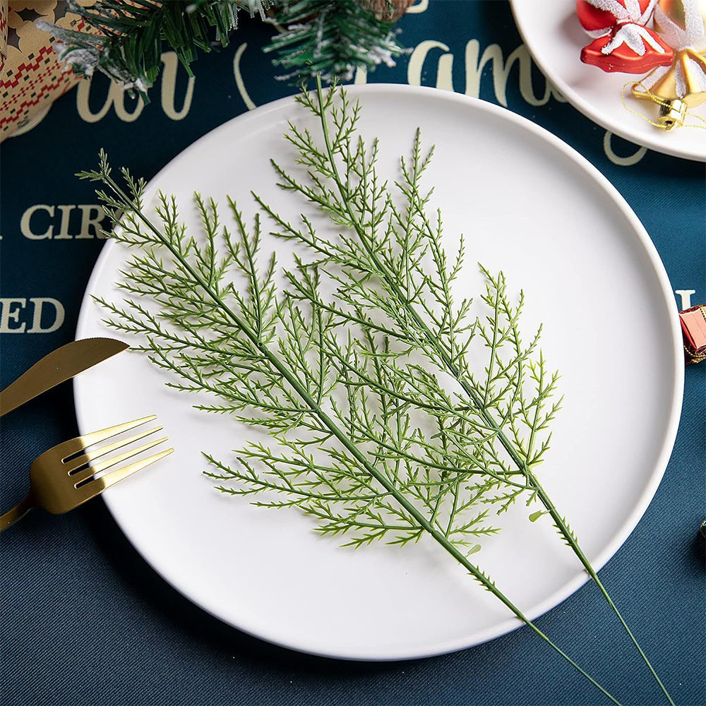 50Pcs Set Artificial Pine Sprigs Faux Greenery Pine Picks Christmas Holiday Decor