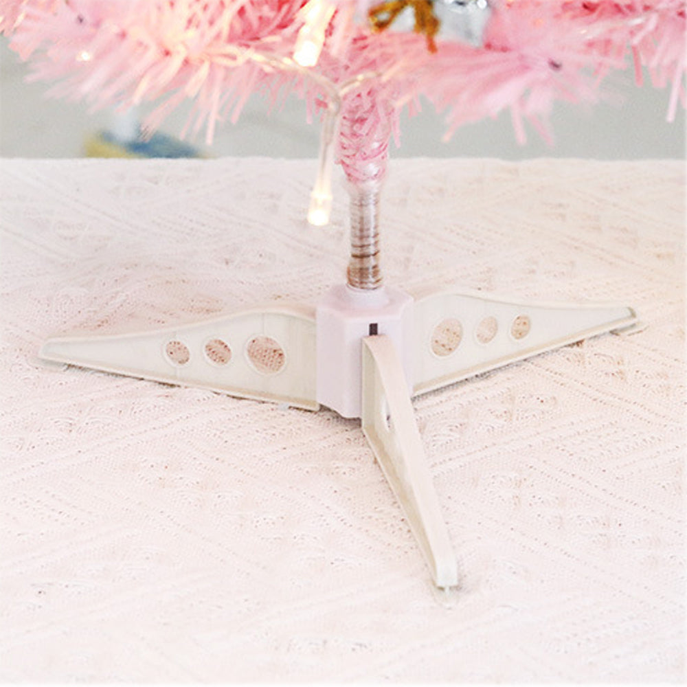 45/60CM Mini Christmas Tree With Led String Light Pink Artificial Xmas Tree