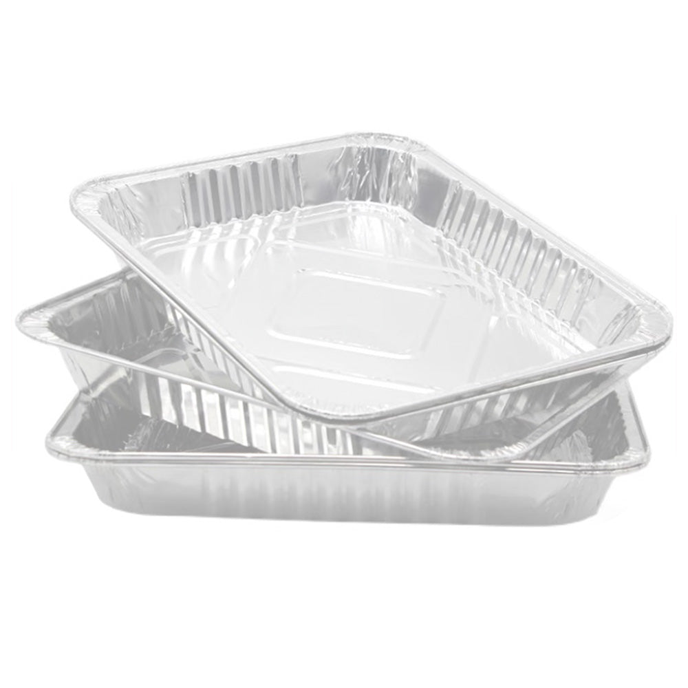 10Pcs Aluminum Foil Pans with Lids BBQ Dish Food Storage Tray for Baking Picnic Cooking