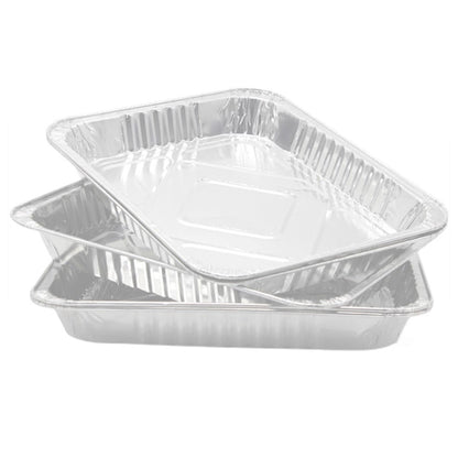 10Pcs Aluminum Foil Pans with Lids BBQ Dish Food Storage Tray for Baking Picnic Cooking