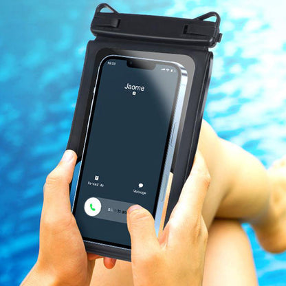 Double Space Water Resistant Phone Pouch Underwater Phone Dry Bags for Beach Pool Black