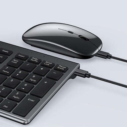 Rechargeable Bluetooth Wireless Keyboard and Mouse Set with Triple Modes for Multi-Device