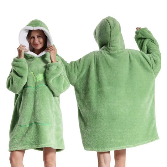 Unisex Hoodie Blanket Oversized Wearable Throw Blanket Green