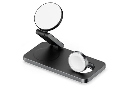 3 in 1 Wireless Charger Dock Charging Station for Apple Watch iPhone AirPods-Black
