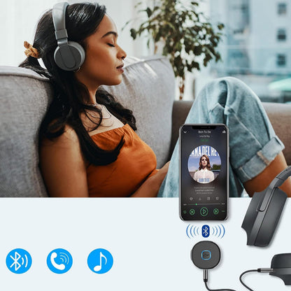 Bluetooth 5.0 Wireless Audio Receiver Portable 3.5mm Aux Car Adapter for for Car Home Stereo Speaker