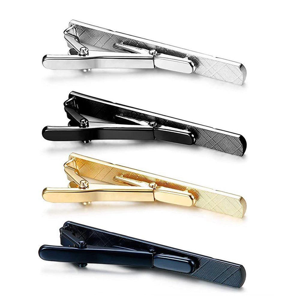 4 Piece Tie Clips for Men Metal Tie Pins with Storage Box