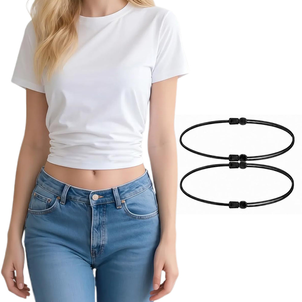 4 Adjustable Elastic Shirt Tuck Bands for Crop Hem Styling for Women