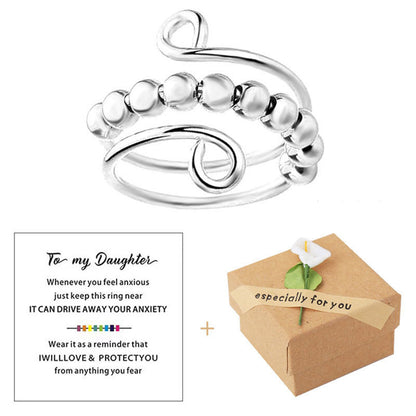 2Pcs To My Daughter Fidget Ring for Anxiety-silver