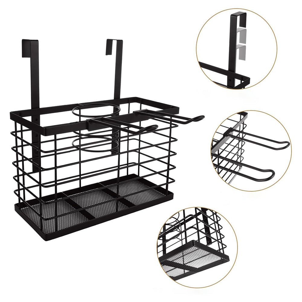 3-in-1 Wall Mounted Hair Dryer Holder Adjustable Height Hair Tool Organizer for Flat/Curling Irons Hair Straighteners