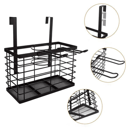 3-in-1 Wall Mounted Hair Dryer Holder Adjustable Height Hair Tool Organizer for Flat/Curling Irons Hair Straighteners