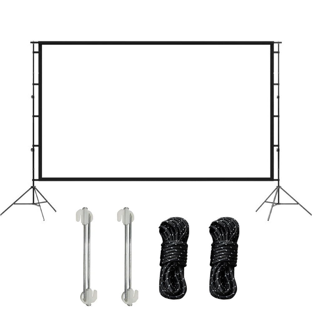 Portable Outdoor Projection Screen Double Stand Movie Screen with Carry Bag