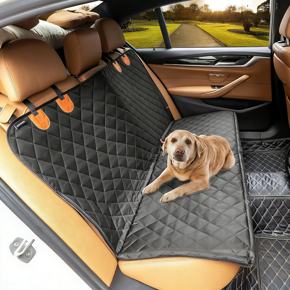 Pet Car Seat Cover Back Seat Hammock Protector for Dogs Travel-Orange