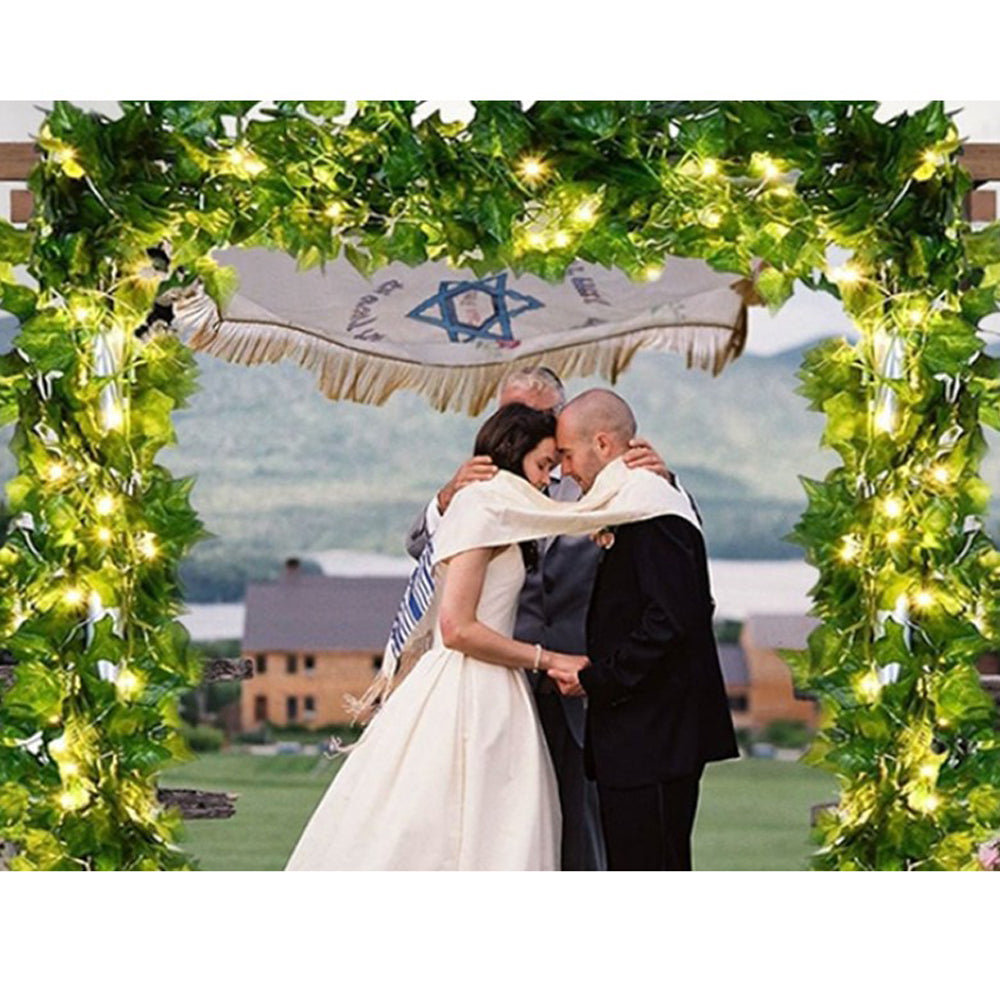 10m 100 LED Artificial Ivy Leaves Solar String Light -Style 1
