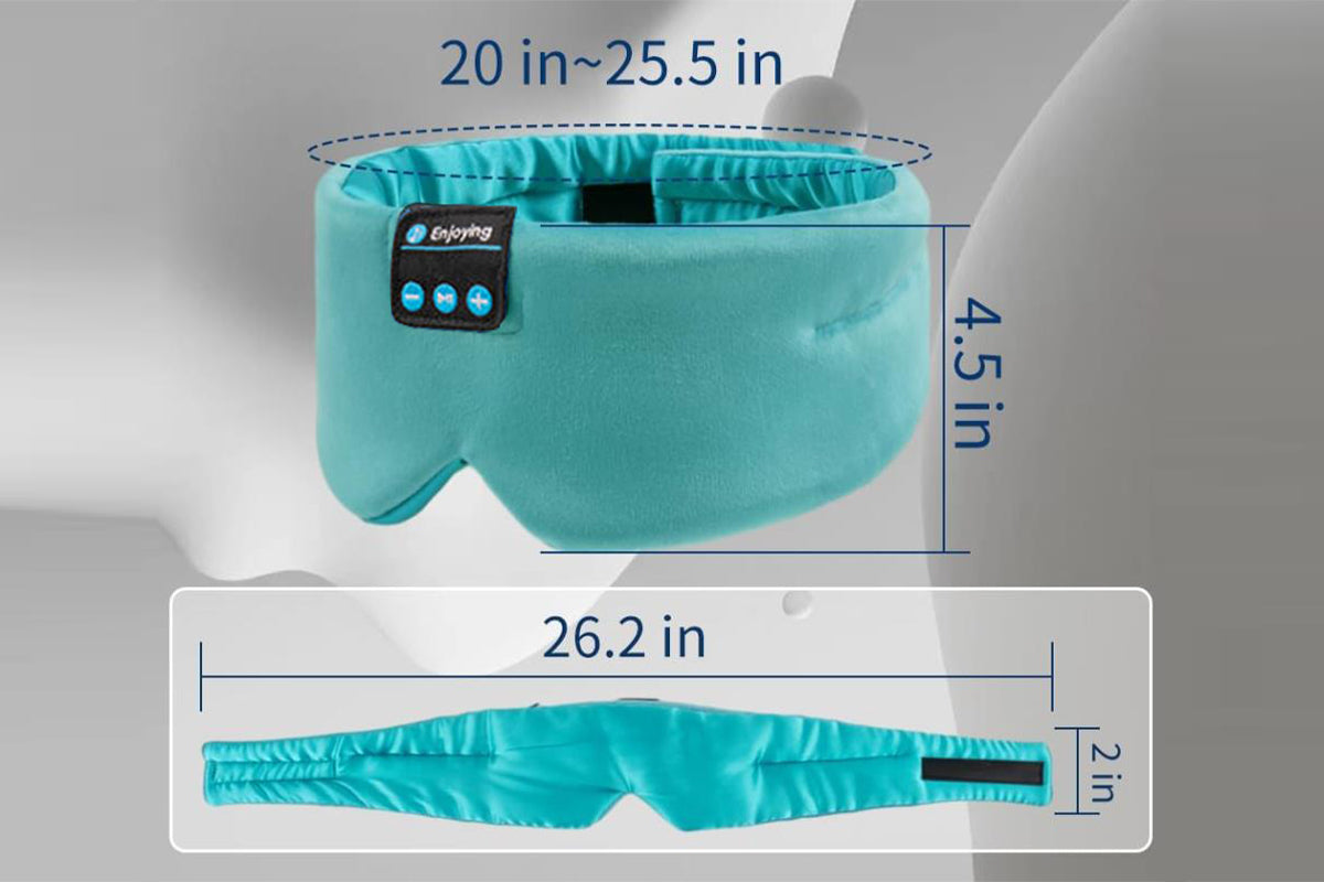Bluetooth Sleep Mask with Headphones Music Eye Mask for Sleeping Travel Meditation -Green