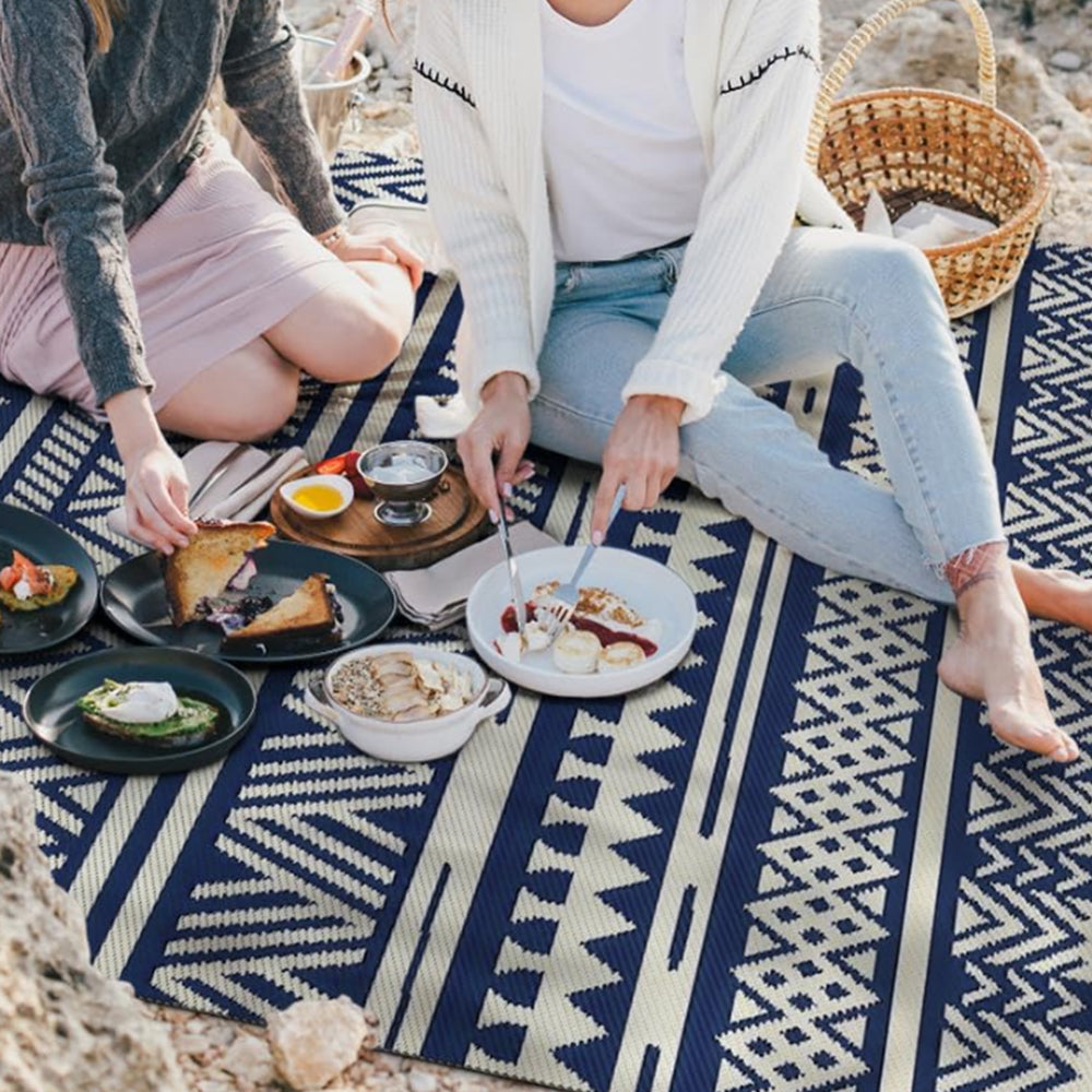 Geometric Pattern Floor Mat Camping Mat for Outdoor Patio Picnic Beach Style 3