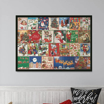 1000Pcs Advent Calendar Jigsaw Puzzles 25 Days Christmas Countdown Puzzles Gift