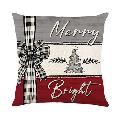 4Pcs Christmas Cushion Pillow Covers 45x45cm Joy Xmas