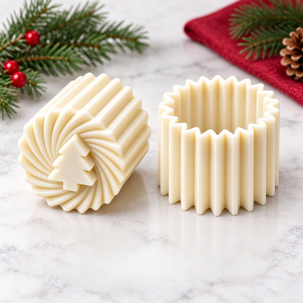White Cake Double Head Pastry Mold Christmas Tree Cookie Press