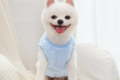 Sherpa Fleece Dog Jumper Sweater with D-Ring for Small Dogs Chihuahua Yorkshire -Blue