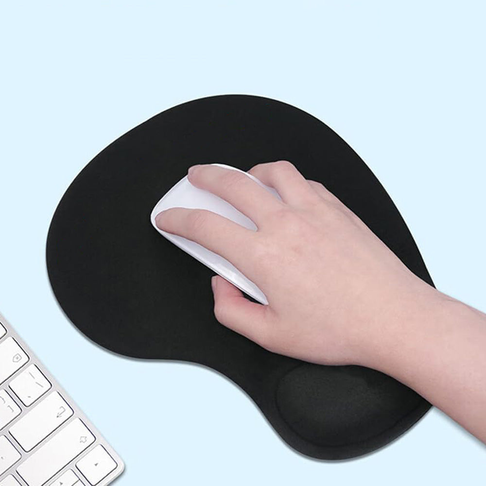 Non Slip Ergonomic Mouse Pad With Wrist Rest Silicone Wrist Support Mouse Mat For Computer-Black